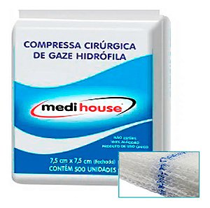 Compressa De Gaze Alta Absorção 500unid 100% Algodão 9 Fios