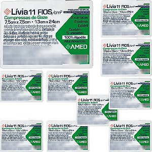 Compressa De Gaze Esteril Algodão 7,5x7,5 13 Fios Livia