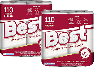 KIt 2 Papel Toalha 2 Rolos 110Fls Best