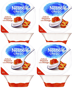 Kit 4 Iogurte Grego Calda De Damasco Com Pêssego 90g Nestle
