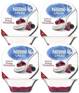 Kit 4 Iogurte Grego Tradicional Com Calda De Frutas Vermelhas 90g Nestle