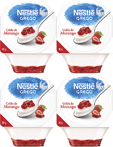 Kit 4 Iogurte Grego Tradicional Com Calda De Morango 90g Nestle