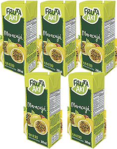 Kit 5 Suco Maracuja 200 ml Fruta Aki