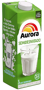 Leite UHT Semi Desnatado 1 litro Aurora
