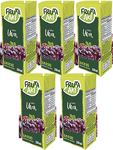 Kit 5 Suco De Uva 200 ml Fruta Aki
