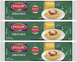 Kit 3 Macarrão Furadinho 400g Basilar