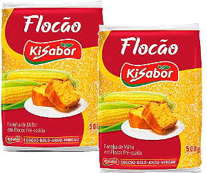 Kit 2 Farinha De Milho Flocão 500g Kisabor