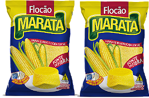 Kit 2 Farinha De Milho Flocão 500g Maratá