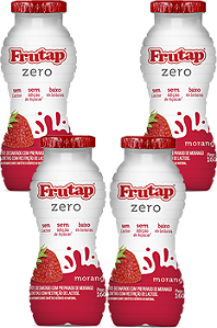 Kit 4 Garrafinha Iogurte Morango Zero 160g Frutap