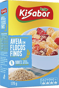 Aveia Flocos Finos Integral 170g Kisabor