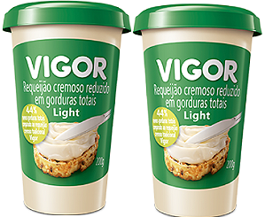 Kit 2 Requeijão Cremoso Light 200g Vigor