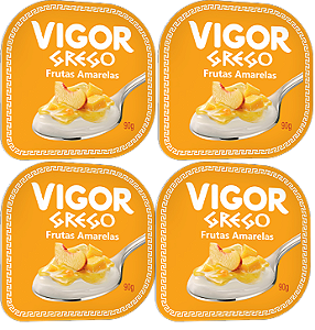 Kit 4 Iogurte Grego Frutas Amarelas 90g Vigor