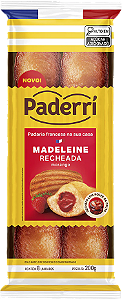 Bolinho Madeleine Recheado Com Morango 200g Paderrí
