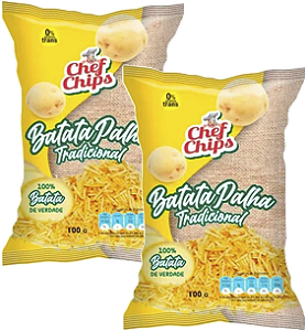 Kit 2 Batata Palha Tradicional 100g Chef Chips