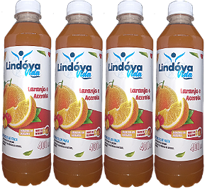 Kit 4 Suco De Laranja Com Acerola 400ml Lindoya Vida