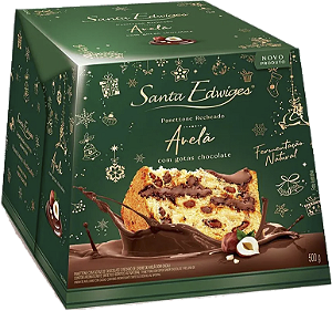 Panettone Gotas De Chocolate Com Avelã 500g Santa Edwiges