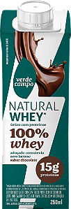 Shake Natural 100% Whey Protein 15g Chocolate 250ml Verde Campo