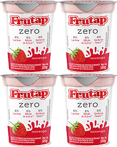 Kit 4 Copos Iogurte Morango Zero 100g Frutap