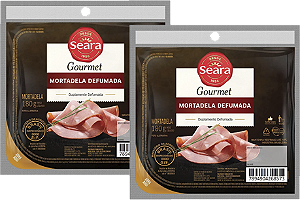 Kit 2 Mortadela Defumada Fatiada 180g Seara Gourmet