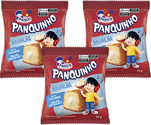 Kit 3 Bolinho Baunilha Com Baunilha 70g Panco