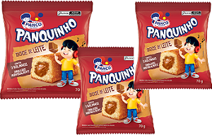 Kit 3 Bolinho Baunilha Com Doce De Leite 70g Panco