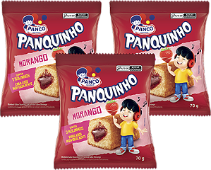 Kit 3 Bolinho Baunilha Com Morango 70g Panco