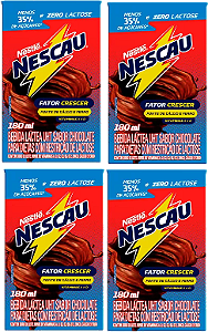 Kit 4 Achocolatado Zero Lactose 180ml Nescau