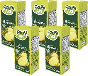 Kit 5 Suco Abacaxi 200 ml Fruta Aki