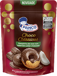 Biscoito Rosquinha De Coco Cobertura Chocolate 80g Panco