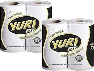 Kit 2 Papel Toalha Folha Dupla - 2 Rolos 100Fls Yuri