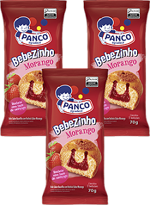 Kit 3 Bolinho Bebezinho Morango 70g Panco