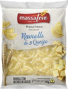 Raviolli 3 Queijos 1Kg Massa Leve