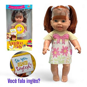 BONECA ANGELINA GIRLS APRENDENDO INGLES RUIVA