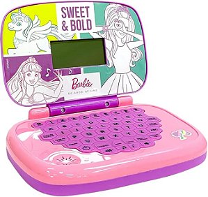 MINIGAME LAPTOP BARBIE C/TELA INCORPORADA - PILHAS INCLUSAS