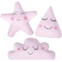 KIT ALMOFADA FORMAS DIVERTIDAS BAMBI ROSA 3 PÇS