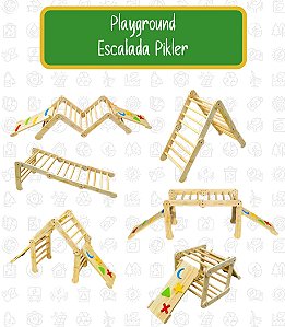 PLAYGROUND ESCALADA PIKLER C/ 3 MODULOS 1 ESCADA+ 2 ESCALADAS 1.800mm(C) x 500mm(A) x 500m(L) CT 1699