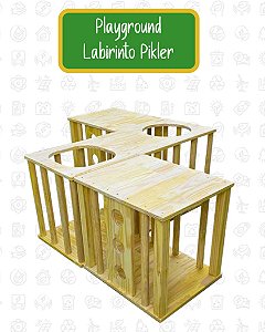 PLAYGROUND LABIRINTO PIKLER C/3 MODULOS 1 RETANGULO + 2 CUBOS 1.800mm(C) x 500mm(A) x 500m(L) CT 1699