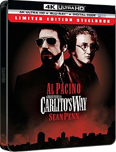 4K UHD + Blu-Ray SteelBook O Pagamento Final - Al pacino sean Penn | Carlito's Way