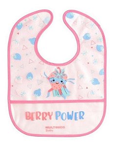 Babador Rosa Yum! com bolso coletor de migalhas Multikids Baby