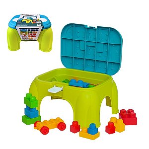 Banco de Atividades 3x1 Cubic 20pç Bloco de Montar Brinquedo