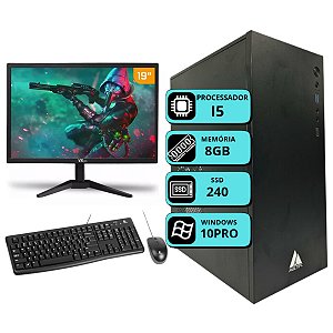 Computador Multipc Completo I5 8GB RAM SSD 240GB Monitor 19"