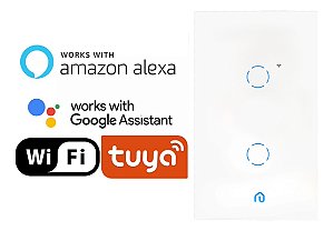 Interruptor Inteligente 2 Botões Touch Wi-fi App Alexa Vidro