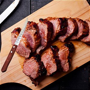 Jogo de Faca Talher p/ Churrasco 6 pçs com Cabo de Madeira