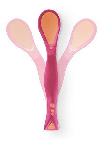 Kit 2 un Colher de Silicone para Bebê +9meses Sem BPA