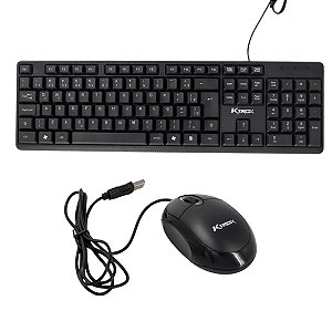 Kit Teclado Mouse Ktrok Office C/ Fio USB.2 ABNT2 Ergonômico