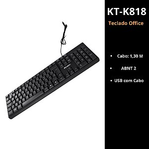Kit Teclado Mouse Ktrok Office C/ Fio USB.2 ABNT2 Ergonômico