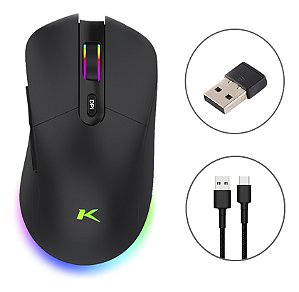 Mouse Gamer Ktrok Doubles Max C/ Fio e S/ Fio RGB 10.000 DP
