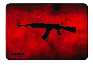 Mouse Pad Gamer Rise Mode Ak47 Red Grande Borda Costurada (420x290mm) - RG-MP-05-AKR