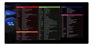 Mouse Pad Speed Atalhos do Windows Extra Grande 700X350X3MM