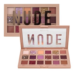 Paleta de Sombra Maquiagem 18 Cores Nude Brilho Multi Color